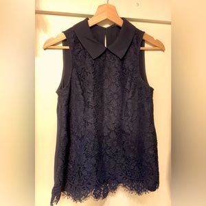 Banana Republic sleeveless navy lace blouse size XS
